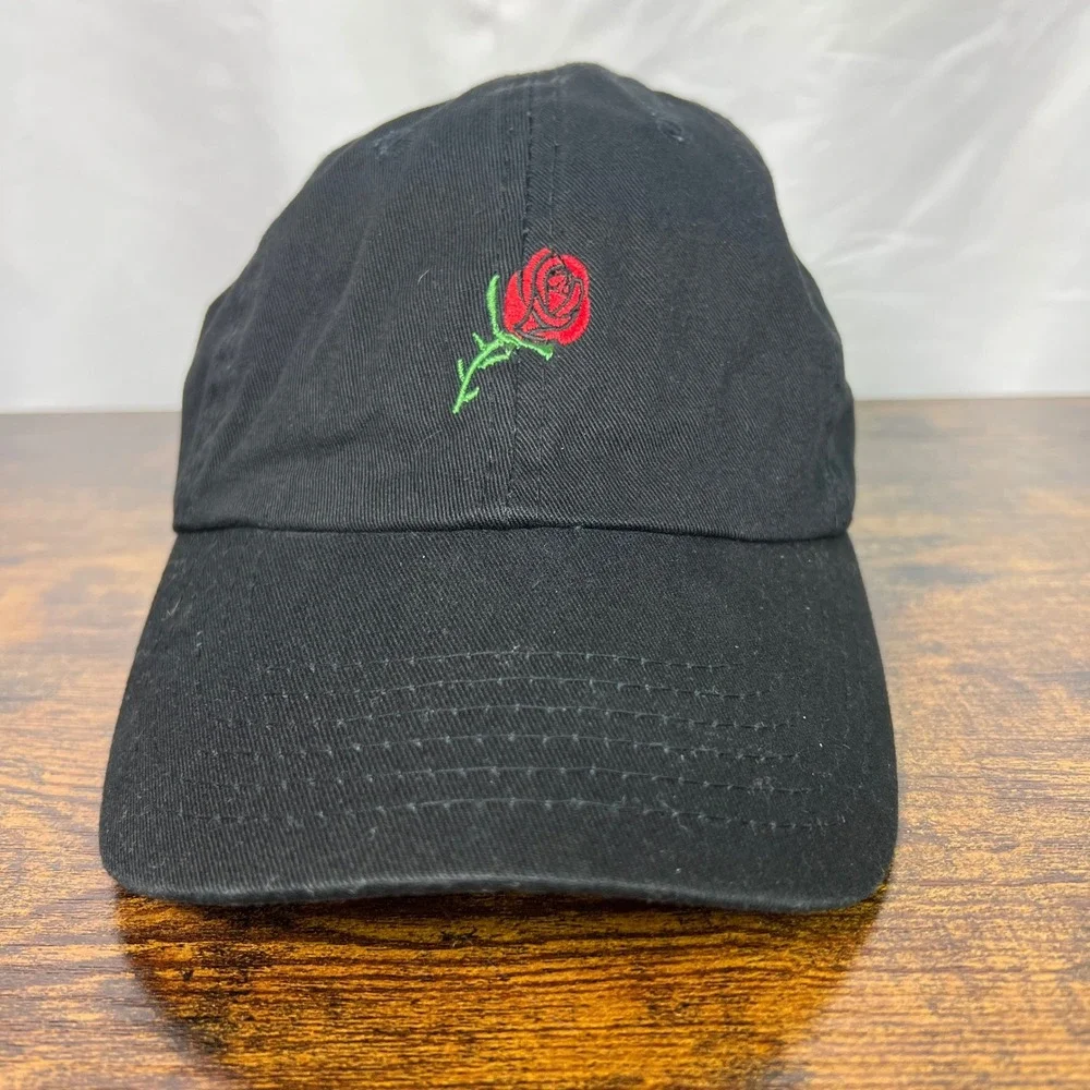 Empyre Rose Embroidered Black Dad Hat Adjustable Baseball Cap OSFM